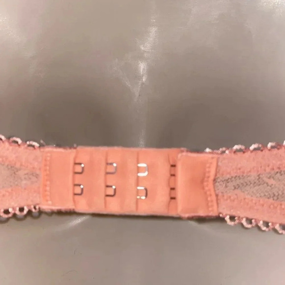 Victoria's Secret 32C DREAM ANGELS Glitter Pushup Champagne Bra Floral Lace Mesh - Picture 7 of 10